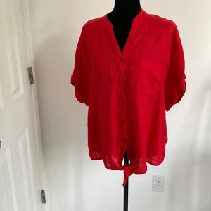36. Charter Club Red Linen Top